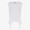 Camiseta sin mangas con liguero en blanco Camiseta sin mangas con liguero en blanco