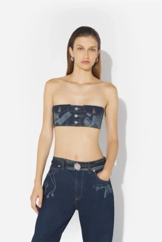 El sujetador de denim con efecto trampantojo