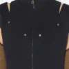 El vestido corto de denim con abertura El vestido corto de denim con abertura
