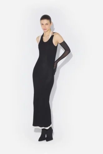 El vestido doble drapeado negro