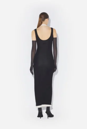 El vestido doble drapeado negro