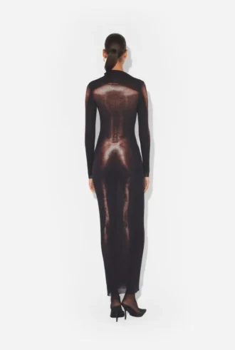 El vestido largo «Body Dust» en color bronce