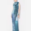 El vestido largo drapeado «Water» El vestido largo drapeado «Water»