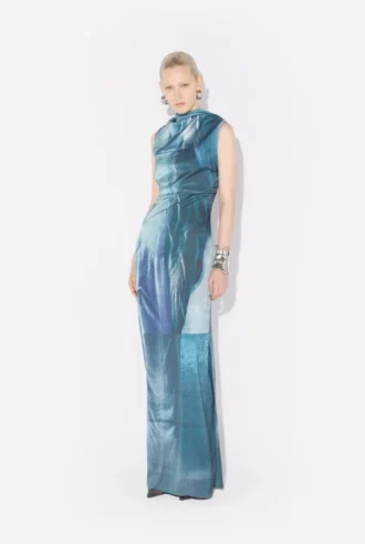 El vestido largo drapeado «Water» El vestido largo drapeado «Water»