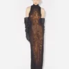 El vestido largo drapeado «Wood» El vestido largo drapeado «Wood»