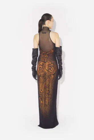 El vestido largo drapeado «Wood» El vestido largo drapeado «Wood»