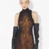 El vestido largo drapeado «Wood» El vestido largo drapeado «Wood»