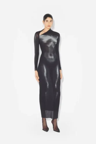 El vestido largo plateado Body Dust
