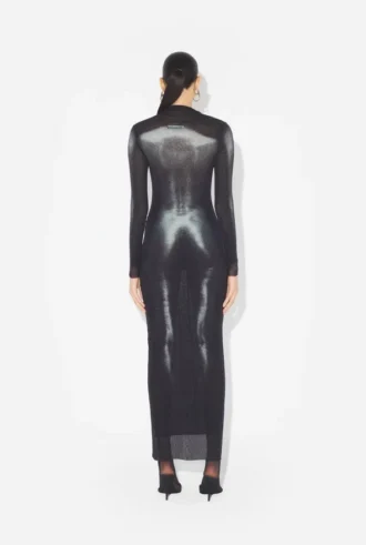El vestido largo plateado Body Dust