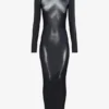 El vestido largo plateado Body Dust El vestido largo plateado Body Dust