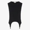 La camiseta sin mangas negra con liguero La camiseta sin mangas negra con liguero