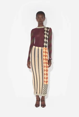 La falda larga de patchwork