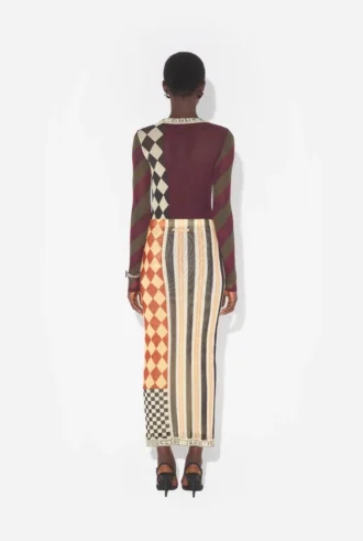 La falda larga de patchwork
