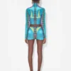 Reedición: la falda mini con estampado de lunares azules Reedición: la falda mini con estampado de lunares azules