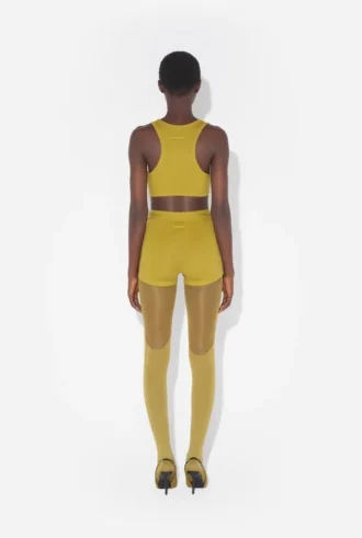 Pantalones cortos verdes con parche Gaultier